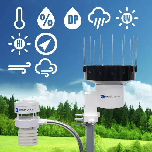 Vista 6 de Ambient Weather Estación meteorológica inteligente ultrasónica WS-5000