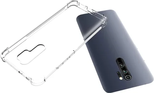 Vista 3 de USTIYA Caso para Redmi 9 Clear TPU Cuatro Esquinas Cubierta Protectora Transparente Suave Funda