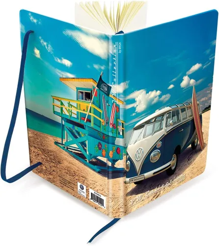 Vista 11 de BRISA VW Collection - Cuaderno Volkswagen, cuaderno de escritura, forrado con encuadernación de tapa dura en diseño Beetle Bug DIN A5