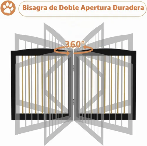 Vista 6 de PUPETPO Puerta independiente para mascotas para perros, puerta plegable de madera para perros para casa, escaleras, entradas, valla de seguridad