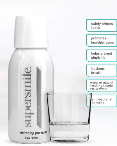 Vista 3 de Supersmile Enjuague bucal precepillado para blanquear, formulado clínicamente, 5 onzas líquidas