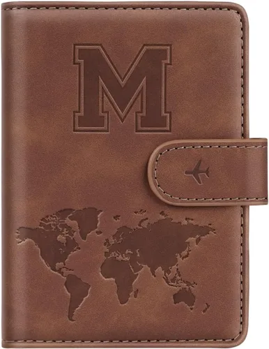 Vista 17 de Funda para Pasaporte Personalizada con Letra de la A a la Z, Billetera de Viaje con Bloqueo RFID, Funda para Pasaporte, Estuche para Pasaporte