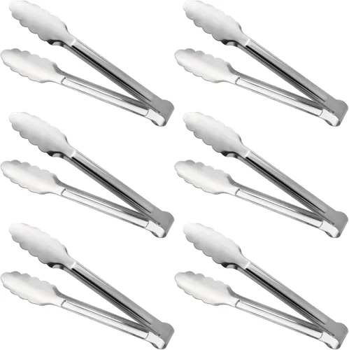 Vista 6 de Pinzas de servir, Pinzas para buffet, ACAUTO Pinzas de acero inoxidable para servir alimentos, Pinzas mini para aperitivos, Juego de 6