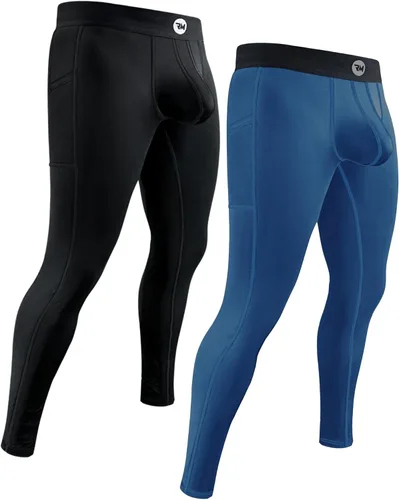 Vista 30 de RM Real Men Leggings de nailon para correr, tamaño de bolsa personalizada ABCD, cintura XS-5XL, pantalones de yoga, medias, capa base para clima