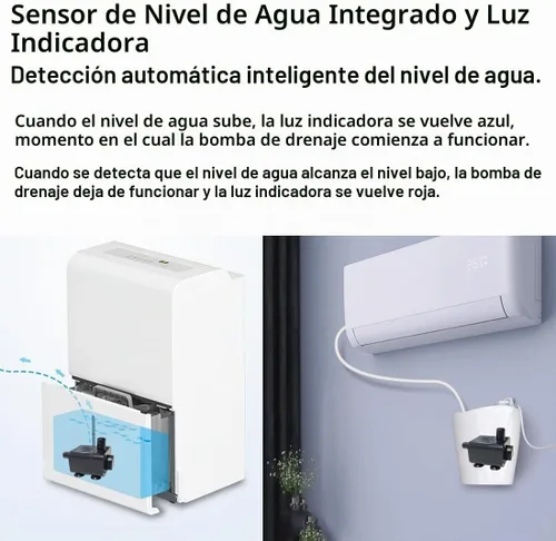 Vista 3 de Bomba de condensado HVAC pequeña mejorada, elevación de 4.5 pies, bombas sumergibles automáticas con sensor de nivel, bomba de sumidero, mini bomba