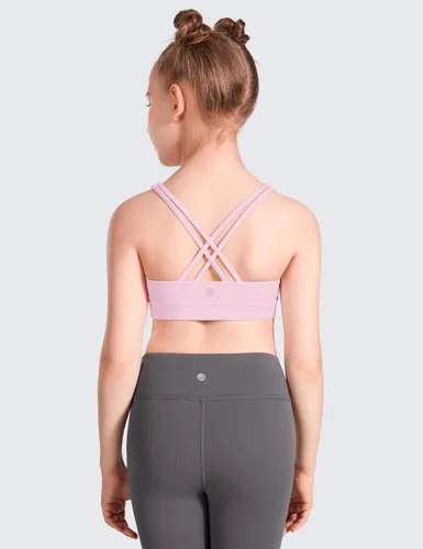 Vista 2 de CRZ YOGA Butterluxe - Brasier deportivo con tirantes delgados y cuello redondo, para yoga, para adolescentes, cómodo, para danza
