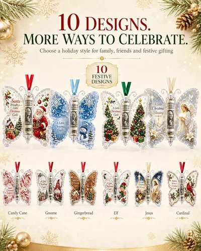 Vista 4 de Regalo de dinero en efectivo de Navidad, adorno de mariposa, decoración de 5PCS-B
