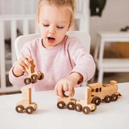 Vista 8 de BUSY PUZZLE Tren de madera personalizado del alfabeto con nombre y letras de nombre, juguetes educativos únicos, regalo de Pascua