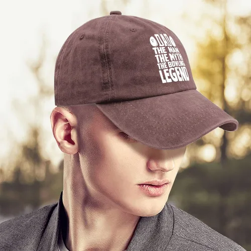 Vista 4 de BZZSCNW Dad The Mans The Myth The Myth The Bowling Legend - Sombrero para hombre, pigmento negro, regalos para mujeres, sombreros para correr