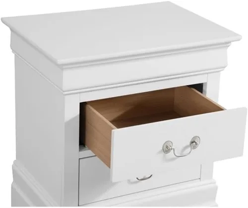 Vista 5 de Glory Furniture Louis Phillipe - Mesita de noche con 2 cajones, color blanco