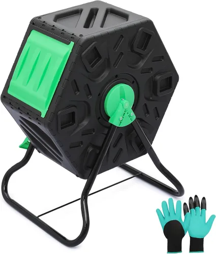 Vista 12 de MoNiBloom Compostador Giratorio de 43 Galones, Exterior Sin BPA Gran Cámara Doble Contenedor de Compost Giratorio Todas las Estaciones Trabajo