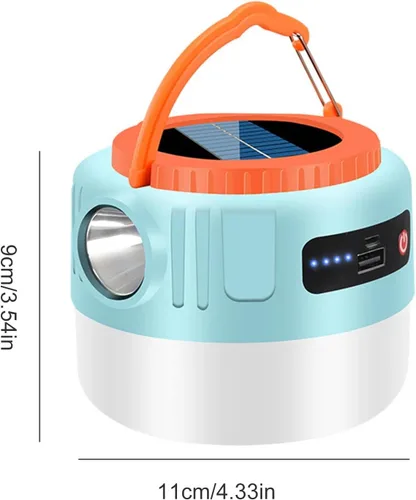 Vista 8 de Luz solar para acampada, lámpara de tienda portátil LED emergencias USB recargable camping con control remoto luz portátil