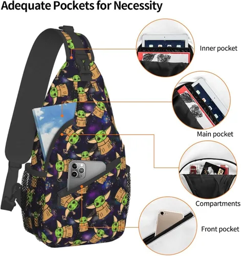 Vista 6 de Bolso bandolera para hombres y mujeres, mochila cruzada de dibujos animados de anime con llavero multiusos bolsa cruzada en el pecho