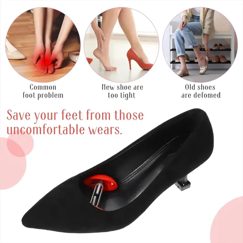 Vista 5 de 2 pares de mini estiradores de zapatos para mujer, ampliadores de pies anchos, antideslizantes, zapatos para mujeres y hombres, zapatos de tacón