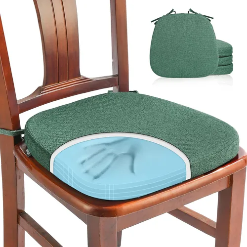 Vista 38 de SINOSSO 1 paquete de cojines de espuma viscoelástica para silla de comedor, tela tejida amigable de 16 pulgadas en forma de U, cómoda almohadilla