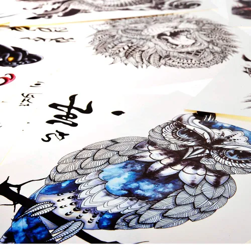 Vista 7 de PowerTRC Calcomanías temporales de tatuaje, 16 hojas de tatuajes para hombres y mujeres, tatuajes para Halloween, fiestas, festivales. Diseños