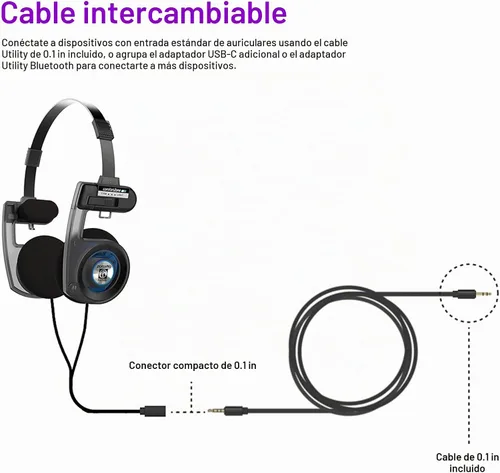 Vista 3 de Koss Porta Pro Utility - Auriculares en la oreja, cable intercambiable gris