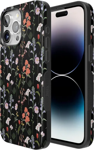 Vista 3 de Casely Funda para iPhone 15 Pro Jardín Secreto Flores mixtas Diseño protector audaz Compatible con MagSafe