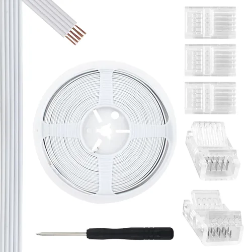 Vista 11 de RGBZONE Kit de Conectores de Tira LED de 2 Pines, 5 Conectores de Tira a Cable de 8mm y Cable de Extensión de 10m para Tiras de Luces LED de un Solo