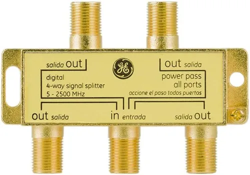 Vista 6 de GE Digital 4-Way Coaxial Cable Splitter, 2.5 GHz 5-2500 MHz, RG6 Compatible