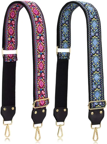 Vista 7 de Allzedream - Correa de repuesto ajustable estilo guitarra, bolsa cruzada de tela jacquard bordada