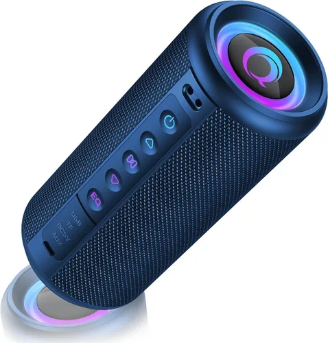 Vista 11 de Altavoz Bluetooth portátil, altavoz inalámbrico 2026 con sonido estéreo HD Negro claro