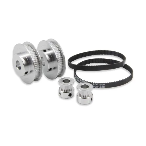 Vista 13 de Juego de 2 poleas de sincronización de aluminio GT2 de 20 y 30 dientes, 0.197 in de diámetro con 2 unidades de longitud de 7.874 in de ancho, correa