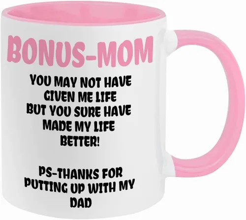 Vista 11 de Taza de café Bonus Dad de Fatbaby, divertidas tazas de café para regalo para padrastro de hija, hijo, hijastra, regalos para el Día del Padre