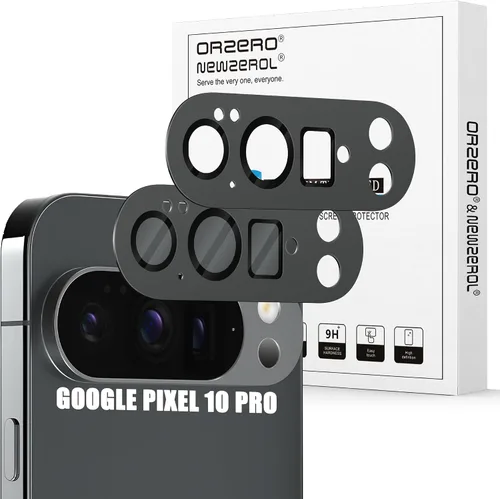Vista 73 de Orzero Paquete de 2 protectores de lente de cámara compatibles con Google Pixel 9 Pro XL, protector de cámara de metal y vidrio de alta calidad