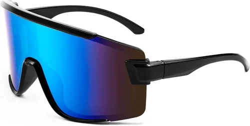 Vista 5 de FEISEDY Gafas de ciclismo para hombres y mujeres, gafas de sol deportivas de los años 80, gafas de esquí, conducción, pesca, ciclismo, protección