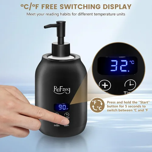 Vista 5 de Calentador de aceite de masaje, calentador digital profesional de loción eléctrica para spa, calentador de aceite portátil, crema calentada