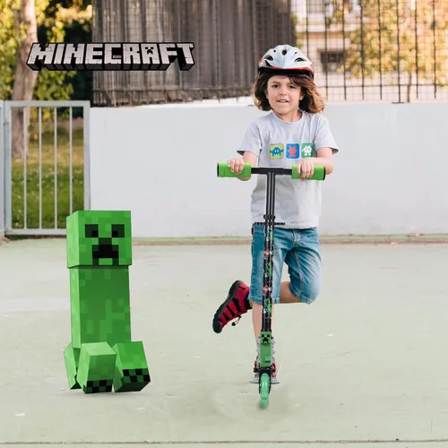 Vista 9 de Monopatín de 2 ruedas con ruedas que se iluminan – Plegable, plataforma antideslizante, cómodo y suave para andar Minecraft
