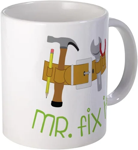 Vista 4 de CafePress Mr. Fix It - Taza de café de cerámica (11 oz), 11.0 fl oz Blanco