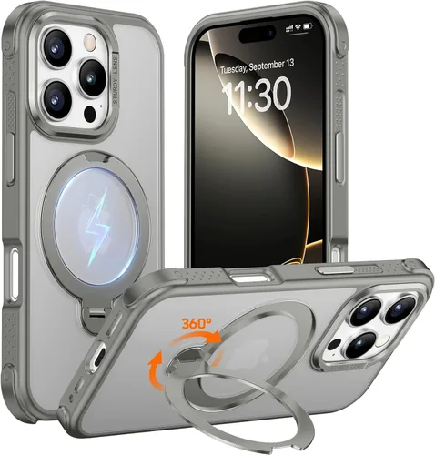 Vista 35 de Magnética para iPhone 12 e iPhone 12 Pro Funda, [con Soporte de Anillo Magnético Invisible Giratorio 360°][A Prueba de Golpes][Compatible