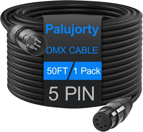 Vista 14 de Paquete de 2 cables DMX de 5 pines de 10 pies con 3 conductores para iluminación de escenario y controlador