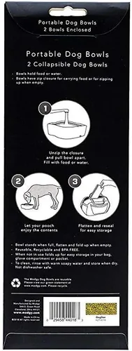 Vista 5 de MODGY Plato plegable para comida para perros, reutilizable, tamaño de viaje de plástico, contenedor portátil, camping, senderismo, automóvil, viaje