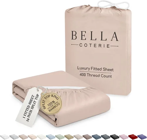 Vista 46 de Bella Coterie - Sábana bajera ajustable de viscosa de bambú de lujo, tamaño individual, 100% cultivada orgánicamente, ultrasuave, refrescante
