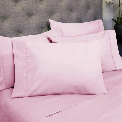 Vista 8 de Juego de sábanas de cama Sweet Home Collection 4 piezas, calidad 1500 hilos de algodón egipcio, sacos profundos, Microfibra, Rosado, gemelo