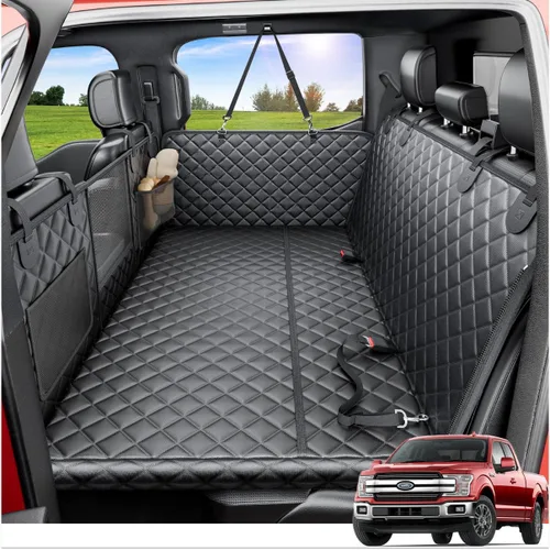 Vista 9 de REEVAA Funda de asiento de automóvil para perro para asiento trasero, hamaca de perro de fondo duro, extensor de cama para mascotas para 2-4 perros