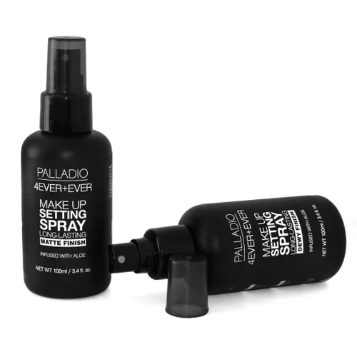 Vista 2 de Palladio 4 Ever and Ever - Spray fijador de maquillaje, larga duración, fija y asegura el maquillaje para uso durante todo el día (acabado húmedo)
