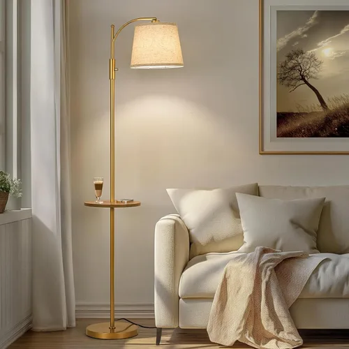 Vista 19 de AIDENOEY Smart Floor Lamp with Side Table Stepless Dimming, RGB Multi-Color Adjustable Swivel Head Voice Control with Alexa & Google Assistant