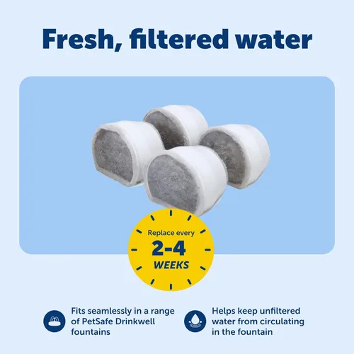 Vista 3 de PetSafe Drinkwell Avalon & Pagoda Fountain Filtros de Carbón Activado - Mejor Opción de Hidratación - Pureza Duradera - Bebida Sin Olores