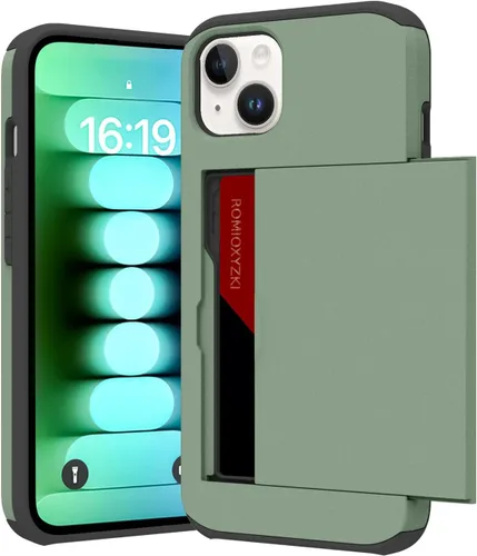 Vista 30 de ZIYE Funda tipo cartera para iPhone 16 Plus con tarjetero, antiarañazos de doble capa con bolsillo oculto, funda a prueba de golpes compatible