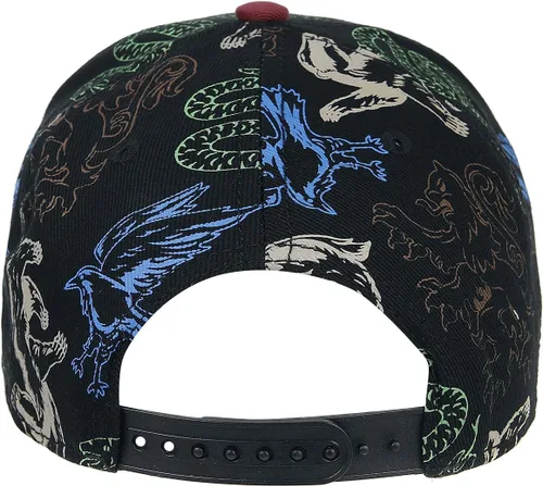 Vista 2 de Harry Potter Hogwarts House Symbols El Snapback Gorra Negro, Negro