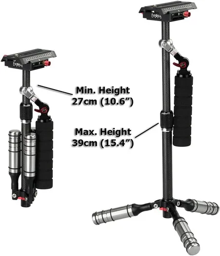 Vista 2 de Fotodiox Estabilizador de cardán de fibra de carbono profesional para cámaras DSLR, MILC y GoPro, sistema estabilizador de video portátil y soporte