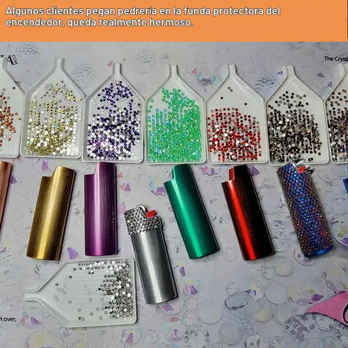 Vista 2 de Juego de 8 piezas de metal encendedor caso cubierta titular para BIC tamaño completo encendedor J6