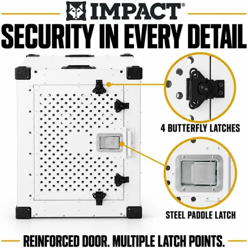 Vista 3 de Cajón Impact Indestructible para Perros de Alta Ansiedad para Perros Medianos - Perrera de Interior Resistente a Prueba de Escapes con Aluminio