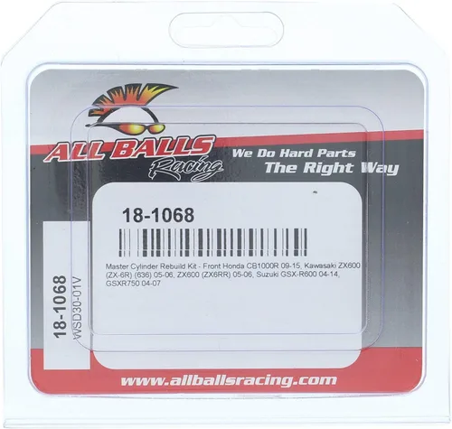 Vista 4 de All Balls Kit de reconstrucción de cilindro maestro Racing 18-1068 compatible con/reemplazo para Honda CB1000R 2009-2015, Kawasaki ZX600 (ZX-6R)