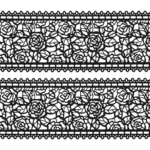 Vista 2 de Funshowcase Juego de 10 piezas de encaje comestible grande prefabricado listo para usar con flores de rosas negras de 14 pulgadas
