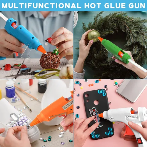 Vista 5 de Zhengmy 6 Piezas Mini Pistolas de Pegamento para Manualidades, Pistolas de Pegamento Caliente Termofusible a Baja Temperatura con Protección contra